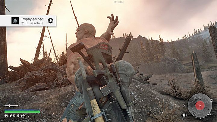 Ustaw się za Łamaczem i wciśnij Trójkąt, by wykonać atak z zaskoczenia - Days Gone: To jest nóż - jak zdobyć trofeum? - Days Gone - poradnik do gry