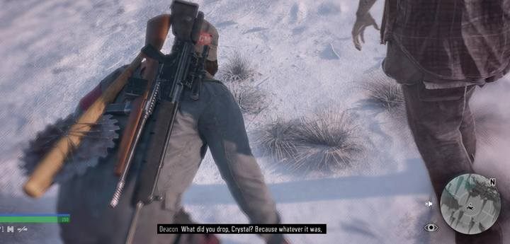 Zbadaj ślady na śniegu, zaprowadzą cię one na szczyt góry, gdzie znajduje się baza wroga - Days Gone: Łowca nagród - solucja, opis przejścia - Days Gone - poradnik do gry