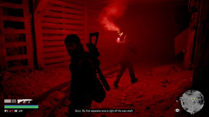 Podążaj w jaskiniach za Skizzo i słuchaj co mówi - sporadycznie musisz wykonać jakąś prostą akcję - Days Gone: Zarobić na chleb - solucja, opis przejścia - Days Gone - poradnik do gry