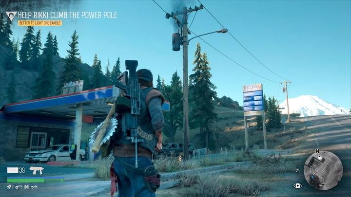 Pilnuj Rikki, chroniąc ją przed atakami wrogów nadchodzących od budynku stacji benzynowej - Days Gone: Zarobić na chleb - solucja, opis przejścia - Days Gone - poradnik do gry