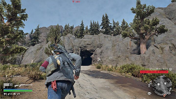 W celu dotarcia do danych wywiadowczych musisz zbadać małą jaskinię - Days Gone: Autostrada 97 - wszystkie sekrety i znajdźki, mapa - Days Gone - poradnik do gry