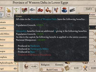 Każde miasto może produkować 1 sztukę danego surowca, ale za każdy grupę 15 niewolników, zyskujesz dodatkową sztukę surowca - Handel, szlaki handlowe i towary w Imperator Rome - Imperator Rome - poradnik do gry