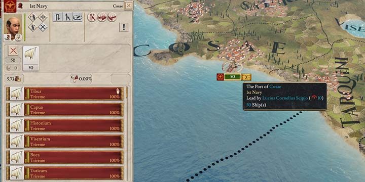 Floty mogą mieć przydzielonych dowódców oraz korzystać z portów, żeby dokonać napraw. - Armie i floty w Imperator Rome - Imperator Rome - poradnik do gry
