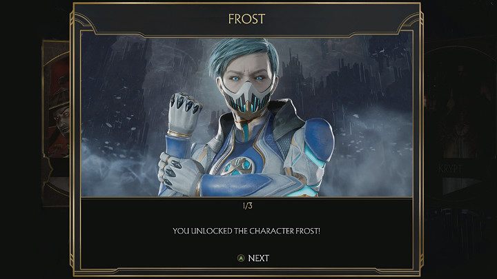 Po zakończeniu trybu fabularnego w grze Mortal Kombat 11 odblokujesz jedną dodatkową postać - Frost - Tryb fabularny w Mortal Kombat 11 - Mortal Kombat 11 - poradnik do gry