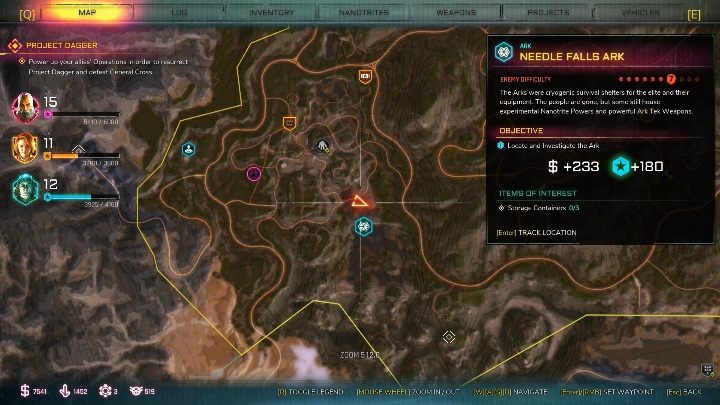 Arka w Igłospadach / Needle Falls Ark znajduje się we południowej części dziczy - Miotacz gwizdostrzałek | Bronie w Rage 2 - Rage 2 - poradnik do gry