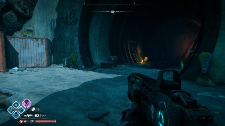Wejście do tego obiektu znajduje się w tulenu, pokazanym na screenie powyżej - Melina D i D | Gniazda Miażdżycieli w Rage 2 - Rage 2 - poradnik do gry