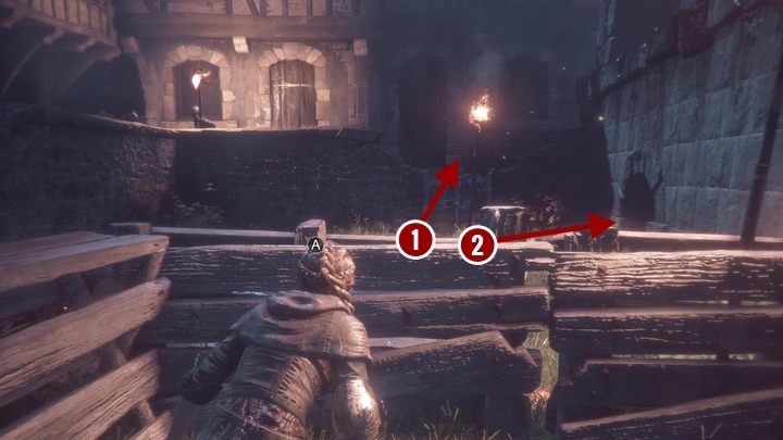 Po wyjściu trafisz na strażnika pilnującego drogi, którą musisz się udać - A Plague Tale Innocence: W cieniu zamkowych murów - solucja, opis przejścia - A Plague Tale Innocence - poradnik do gry