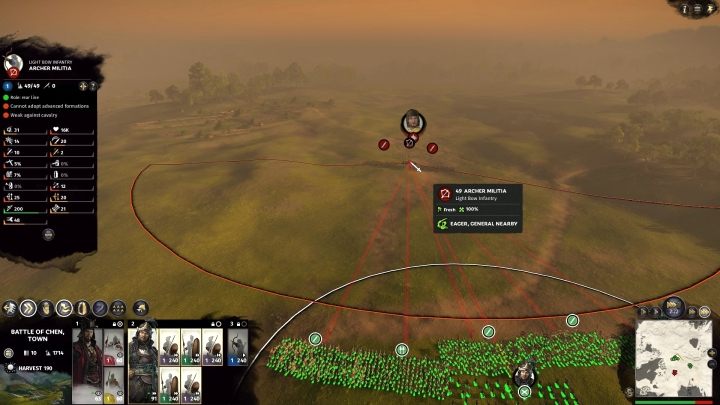Nawet początkowe starcia wyglądają epicko z poziomem armii ustawionym na Ekstremalny. - Wielkość jednostek w Total War Three Kingdoms - Total War Three Kingdoms - poradnik do gry