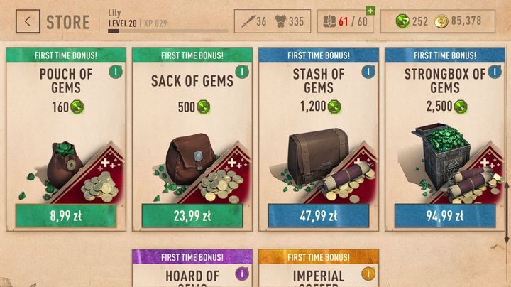 Jako że The Elder Scrolls: Blades jest grą free-to-play, znajdziemy w niej oferty zachęcające do wydania prawdziwej gotówki - Ceny mikrotransakcji w TES Blades - The Elder Scrolls Blades - poradnik do gry