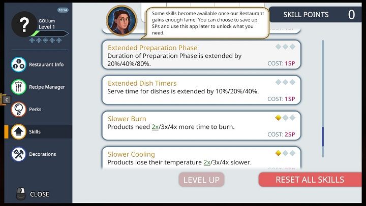 Wyróżniamy następujące Umiejętności (grupując typami) - Umiejętności w Cooking Simulator - Cooking Simulator - poradnik do gry