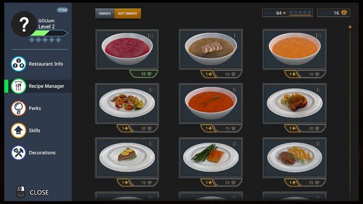 Tak wygląda ekran pozwalający na ulepszanie i zakup nowych przepisów... - Odblokowywanie i ulepszanie receptur | Mechaniki gry w Cooking Simulator - Cooking Simulator - poradnik do gry
