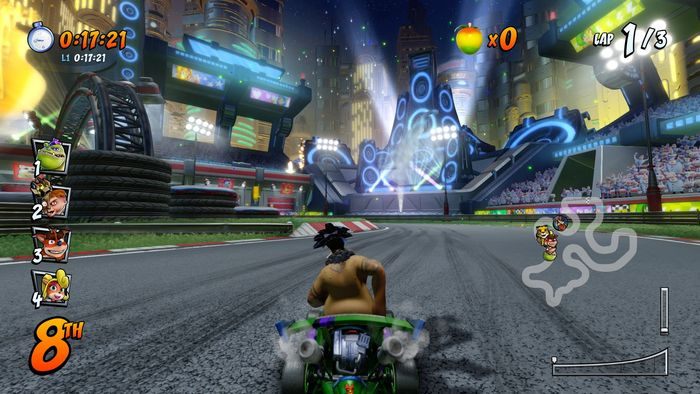 Litera R jest w widocznym miejscu mniej więcej w połowie trasy - Tryb CTR Challenge - Crash Team Racing w Crash Team Racing Nitro Fueled - Crash Team Racing Nitro-Fueled - poradnik do gry