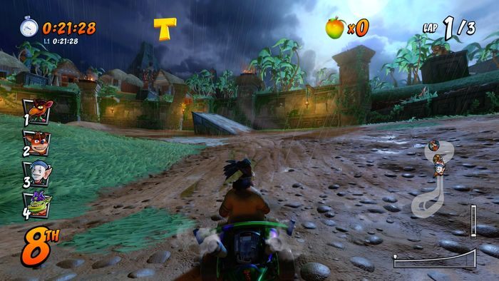 Litera R jest w skrócie, aby otworzyć skrót musicie strzelić powerupem w drzwi i one się otworzą - Tryb CTR Challenge - Crash Team Racing w Crash Team Racing Nitro Fueled - Crash Team Racing Nitro-Fueled - poradnik do gry