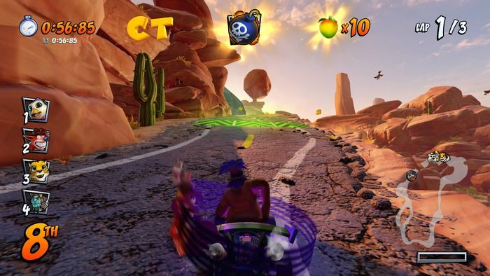 Litera T jest na początku trasy, podskoczcie i złapcie ją w locie - Tryb CTR Challenge - Crash Team Racing w Crash Team Racing Nitro Fueled - Crash Team Racing Nitro-Fueled - poradnik do gry