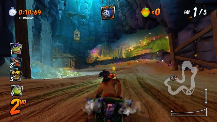 Aby zebrać literę T musicie spaść z góry krętego mostu na nią - Tryb CTR Challenge - Crash Team Racing w Crash Team Racing Nitro Fueled - Crash Team Racing Nitro-Fueled - poradnik do gry