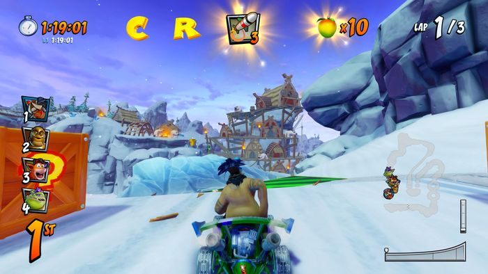 Litera C znajduje się na spirali, jedźcie powoli a jej nie pominiecie - Tryb CTR Challenge - Crash Team Racing w Crash Team Racing Nitro Fueled - Crash Team Racing Nitro-Fueled - poradnik do gry