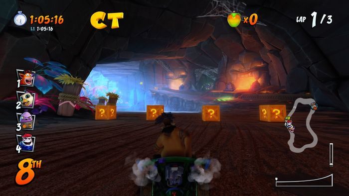 Litera C znajduje się w pierwszym skrócie - Tryb CTR Challenge - Crash Nitro Cart w Crash Team Racing Nitro Fueled - Crash Team Racing Nitro-Fueled - poradnik do gry