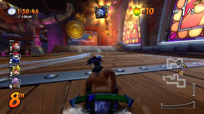 Litera C znajduje się na rampie po spirali, skręćcie w lewo i skoczcie - Tryb CTR Challenge - Crash Nitro Cart w Crash Team Racing Nitro Fueled - Crash Team Racing Nitro-Fueled - poradnik do gry