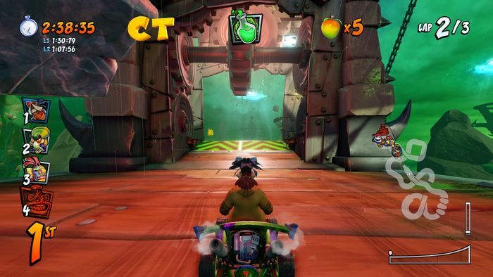 Litera C jest słabo widoczna, przed rozwidleniem patrzcie w lewo - Tryb CTR Challenge - Crash Nitro Cart w Crash Team Racing Nitro Fueled - Crash Team Racing Nitro-Fueled - poradnik do gry