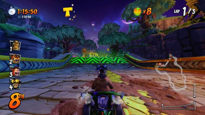 Na wielkiej wyskoczni kierujcie sięw lewo na półkę ze skrzynią - Tryb CTR Challenge - Crash Nitro Cart w Crash Team Racing Nitro Fueled - Crash Team Racing Nitro-Fueled - poradnik do gry