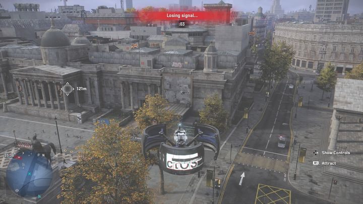 Miejsce na street art zamieszczone zostało na budynku stanowiącym południową granicę zastrzeżonej strefy - Watch Dogs Legion: Street art - mapa City of Westminster, lokacje - Watch Dogs Legion - poradnik do gry