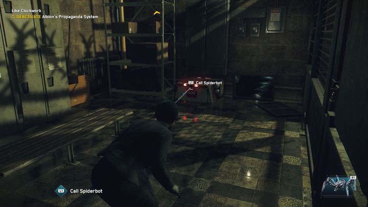 Gdy już znajdziesz się w środku pomieszczenia, wezwij pająkobota, a następnie wejdź do środka wentylacji - Watch Dogs Legion: Jak w zegarku - solucja, opis przejścia - Watch Dogs Legion - poradnik do gry