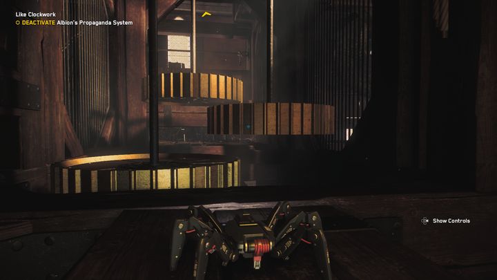 Później napotkasz kolejne mechanizmy, które obracają się wokół własnej osi - Watch Dogs Legion: Jak w zegarku - solucja, opis przejścia - Watch Dogs Legion - poradnik do gry