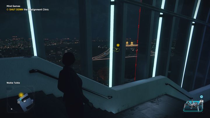Gdy już to zrobisz, przejmij kontrolę nad pobliskim dronem, który znajduje się za szybą - Watch Dogs Legion: Gry umysłowe - solucja, opis przejścia - Watch Dogs Legion - poradnik do gry