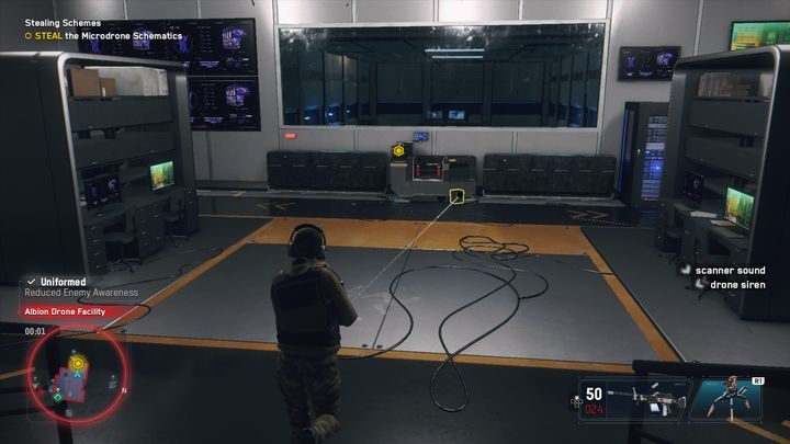 Następnie zejdź na niższe piętro, uważaj jednak na stacjonującą tam wieżyczkę - Watch Dogs Legion: Plan kradzieży planów - solucja, opis przejścia - Watch Dogs Legion - poradnik do gry