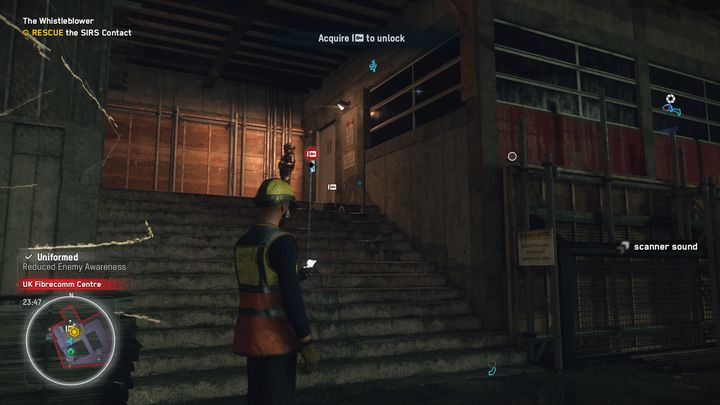Miejsce jest obiektem zastrzeżonym, możesz ubrać strój budowlany, aby przeciwnicy cię nie wykryli - Watch Dogs Legion: Demaskator - solucja, opis przejścia - Watch Dogs Legion - poradnik do gry