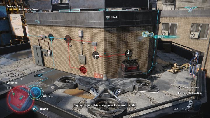 W tym momencie Bagley wejdzie w sterowanie jednego z dronów - Watch Dogs Legion: Niezbity dowód - solucja, opis przejścia - Watch Dogs Legion - poradnik do gry