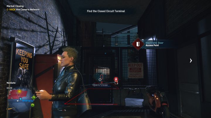 Gdy będziesz na miejscu, zauważysz drzwi z zablokowanym dostępem - Watch Dogs Legion: Zamknięcie rynku - solucja, opis przejścia - Watch Dogs Legion - poradnik do gry