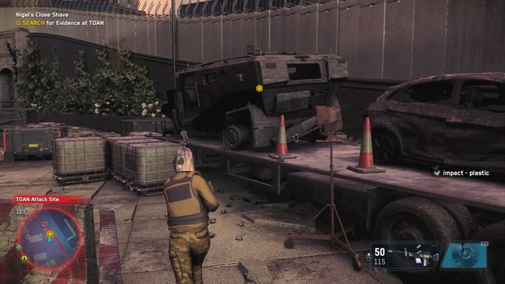 Trzymaj się lewej strony i idź w stronę znacznika, który wskazywać będzie na wóz opancerzony - Watch Dogs Legion: Bliskie spotkania Nigela - solucja, opis przejścia - Watch Dogs Legion - poradnik do gry