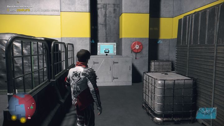 Obszar ten jest pilnie strzeżony przez strażników, zamiast wchodzić do tego miejsca postacią, skorzystaj z pająkobota - Watch Dogs Legion: Punkty technologii - mapa Nine Elms - Watch Dogs Legion - poradnik do gry