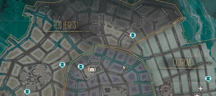 Możesz oznaczyć lokacje tej misji na mapie, by móc wykonać je, gdy znajdziesz się przy okazji w pobliżu znacznika - Listy z Oakmont | Sprawy poboczne w The Sinking City - The Sinking City - poradnik do gry