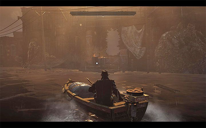 Do wejścia do laboratorium musisz dopłynąć łodzią - Frunący Feniks (Fleeing Phoenix) | Solucja The Sinking City - The Sinking City - poradnik do gry