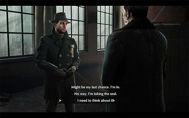 Po powrocie na parter fabryki spotkasz Ebernotea Blackwooda - Ugoda z diabłem (Deal with the Devil) | Solucja The Sinking City - The Sinking City - poradnik do gry