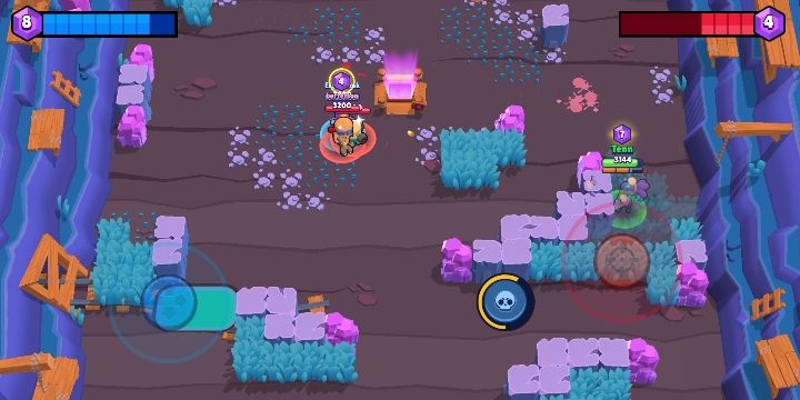 Aby ukryć się przed wzrokiem przeciwników, musisz po prostu wejść w krzaki ustawione w różnych miejscach na mapie - Jak się mogę ukryć w Brawl Stars? - Brawl Stars - poradnik do gry