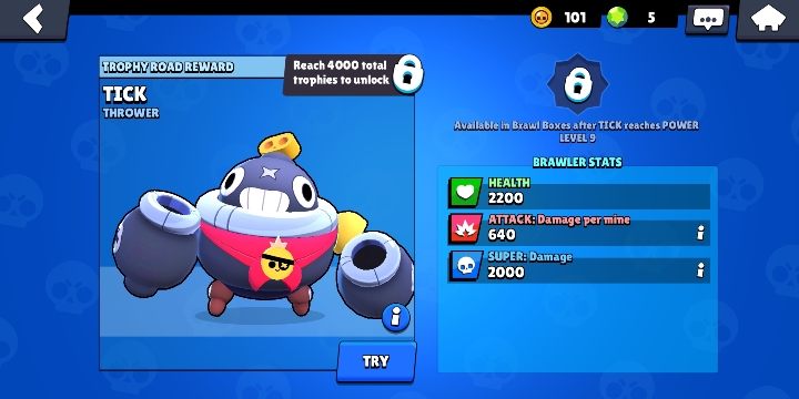 Postać Tick odblokujesz, zdobywając 4000 pucharów - Tick | Postacie w Brawl Stars - Brawl Stars - poradnik do gry