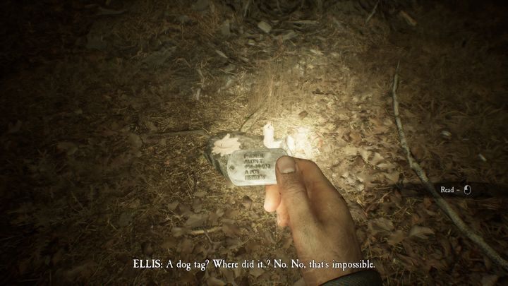 Ten Nieśmiertelnik znajdziesz w tym samym rozdziale, co poprzedni - Nieśmiertelniki | Sekrety w Blair Witch - Blair Witch - poradnik do gry