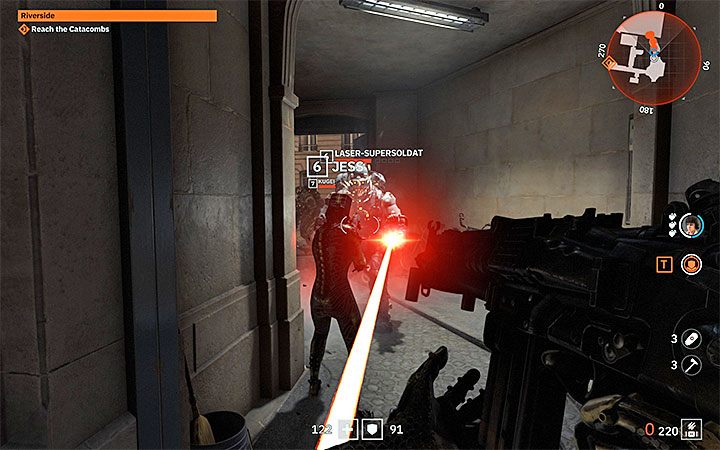 Ta odmiana Supersoldatów korzysta z broni Laserkraftwerk, czyli z silnego działa laserowego - Supersoldat | Bossowie w Wolfenstein Youngblood - Wolfenstein: Youngblood - poradnik do gry