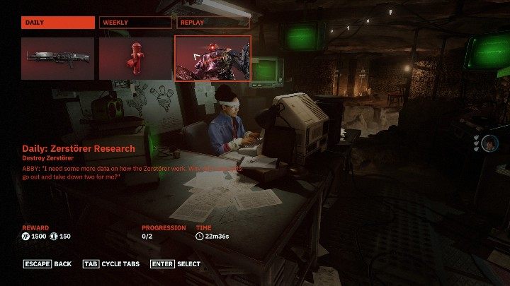 Za wykonywanie zadań codziennych i cotygodniowych otrzymasz odpowiednią ilość punktów doświadczenia oraz pieniędzy - Codzienne i cotygodniowe zdania w Wolfenstein Youngblood - Wolfenstein: Youngblood - poradnik do gry