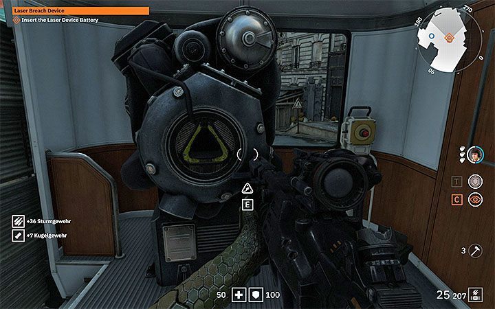 W trakcie tej misji będziesz musiał uruchomić laser, który otworzy Ci przejście do podziemi - Gdzie znajdę podziemne przejścia do Brata 1, 2, 3 w Wolfenstein Youngblood? - Wolfenstein: Youngblood - poradnik do gry