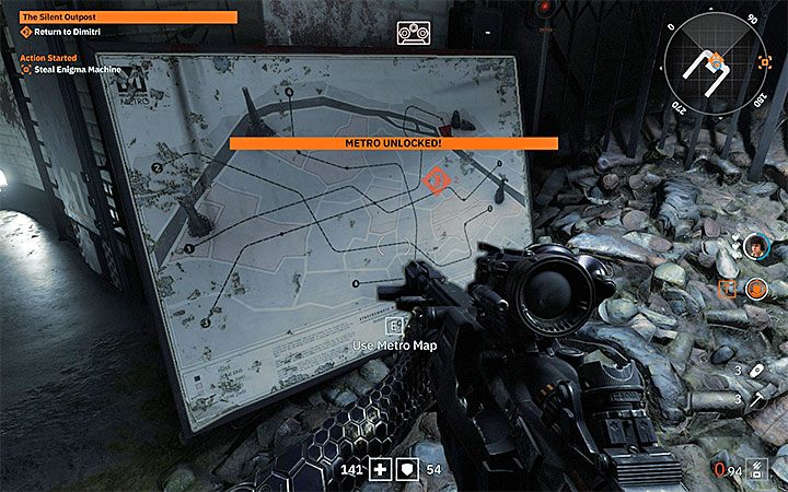 W miarę przechodzenia gry możesz odkrywać nowe stacje metra (przykład na obrazku) - Jak korzystać z szybkiej podróży w Wolfenstein Youngblood? - Wolfenstein: Youngblood - poradnik do gry