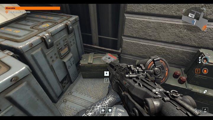 Koło broni masowego rażenia znajduje się kilka skrzyń - Riverside | Sekrety w Wolfenstein Youngblood - Wolfenstein: Youngblood - poradnik do gry