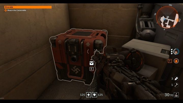 Skrzynia ta znajduje się w małym pomieszczeniu ukrytym za kratami - Riverside | Sekrety w Wolfenstein Youngblood - Wolfenstein: Youngblood - poradnik do gry