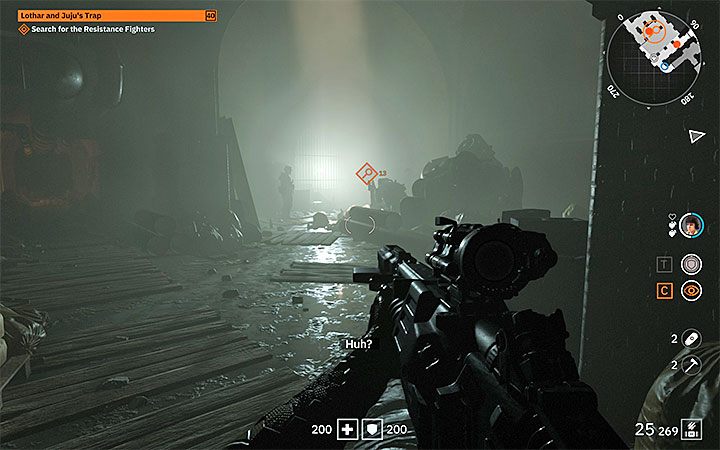 W podziemiach jest bardzo ciemno i w rezultacie trzeba często pomagać sobie latarką - Lothar and Jujus Trap | Misje poboczne w Wolfenstein Youngblood - Wolfenstein: Youngblood - poradnik do gry
