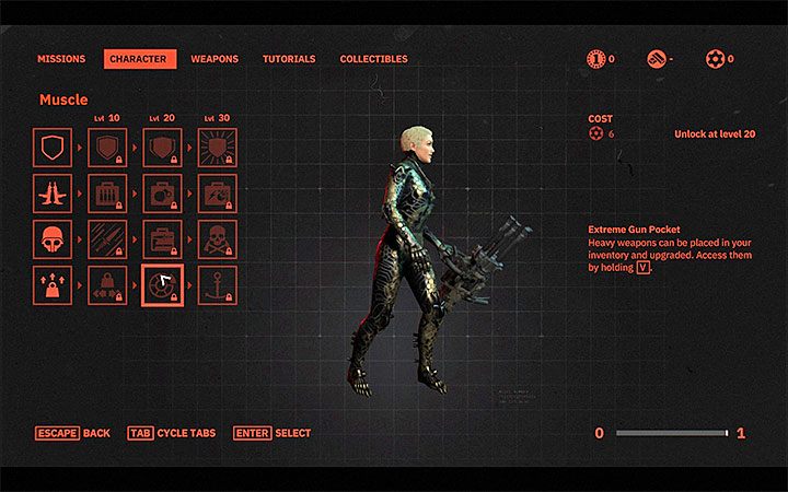 Druga umiejętność to Extreme Gun Pocket z kategorii Muscle - Dlaczego nie mogę podnieść broni w Wolfenstein Youngblood? - Wolfenstein: Youngblood - poradnik do gry
