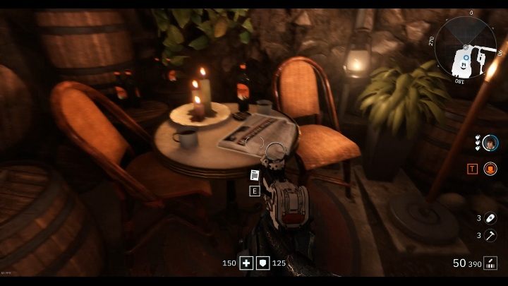 Koło beczek na stoliku znajduje się kolejna porcja tekstu - Catacombs | Sekrety w Wolfenstein Youngblood - Wolfenstein: Youngblood - poradnik do gry
