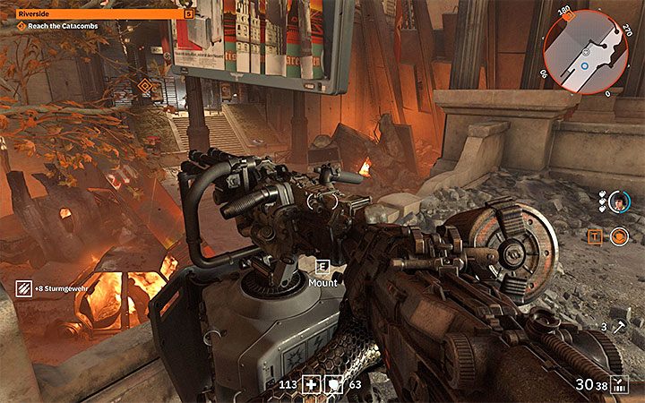 Na pierwszą grupę przeciwników wpadniesz po zbliżeniu się do obszaru z zaparkowanym autobusem - Riverside | Solucja Wolfenstein Youngblood - Wolfenstein: Youngblood - poradnik do gry